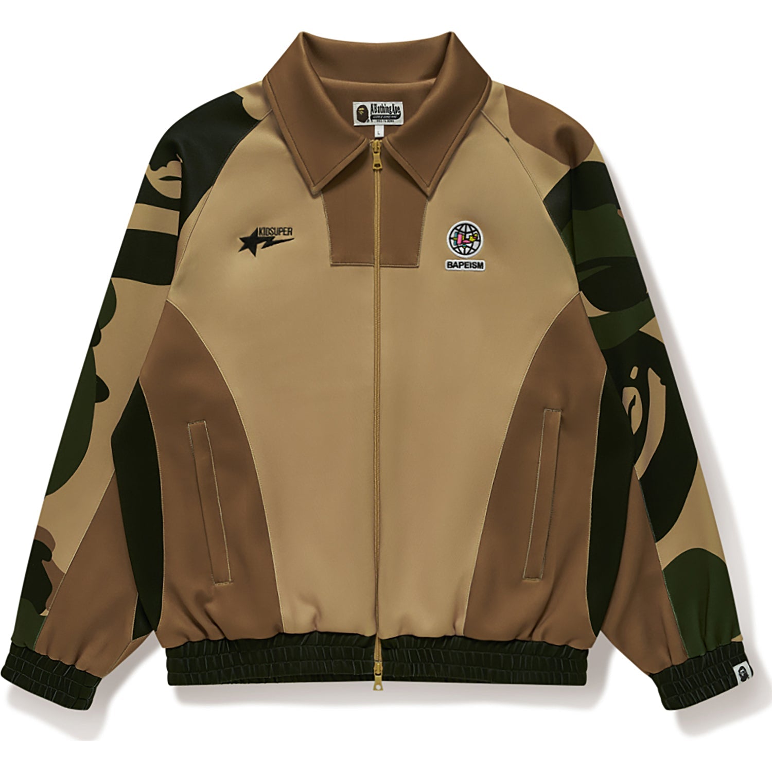 BAPE X KIDSUPER PATCHWORK TRACK JACKET MENS