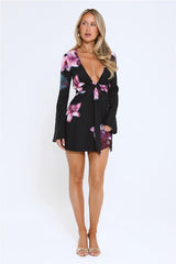 Twilight Bloom Dream Long Sleeve Mini Dress Floral