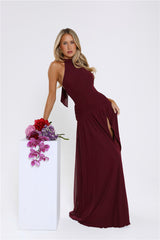 Sundown Soul Halter Midnight Blossoms Maxi Dress Plum