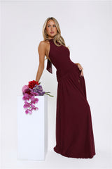 Sundown Soul Halter Midnight Blossoms Maxi Dress Plum