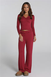 Fireside Moments Relaxed Pajama Pants Wine