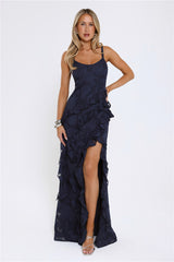 Urban Elegance Long Sleeve Maxi Dress Navy