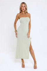 Tidal Glow Strapless Maxi Dress Green