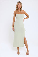 Tidal Glow Strapless Maxi Dress Green
