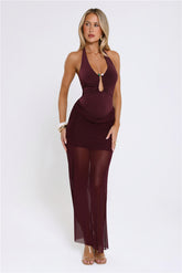 Luxe Legacy Halter Maxi Dress Plum