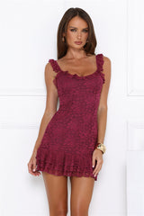 Little Sultry Lace Mini Dress Plum
