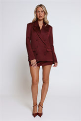 Boss Babe Energy Satin Blazer Wine