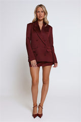Boss Babe Energy Satin Blazer Wine