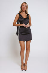 Moonbeam Luxe Satin Mini Dress Black