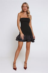 Just One More Dance Bandage Strapless Mini Dress Black