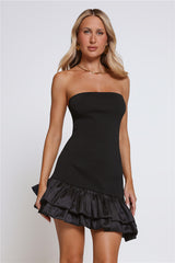 Just One More Dance Bandage Strapless Mini Dress Black