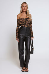 Let's Talk Style Faux Leather Pants Black