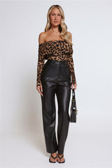 Let's Talk Style Faux Leather Pants Black