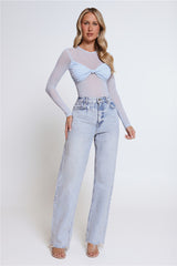 Self Love Club Long Sleeve Bodysuit Blue