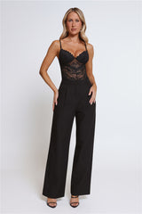 The Forever Fit Lace Bodysuit Black
