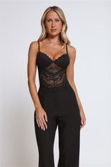 The Forever Fit Lace Bodysuit Black