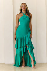 Signature Lady Halter Maxi Dress Green