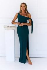 Fashion Standard Off Shoulder Maxi Dress Green