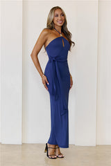 Sundown Spirit Halter Maxi Dress Navy
