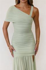 Dress to Dominate Mesh Maxi Dress Sage