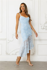 Only Fantasy Lace Midi Dress Blue