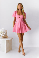 Seashore Soiree Short Sleeve Mini Dress Pink