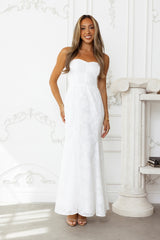 Sea Kissed Strapless Maxi Dress White