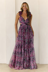 Whisper Lane Maxi Dress Burgundy