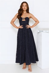 Diva Hour Strapless Maxi Dress Navy