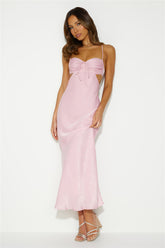 Magic In Her Vibe Satin Maxi Dress Pink