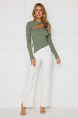 Off To Work Long Sleeve Top Khaki