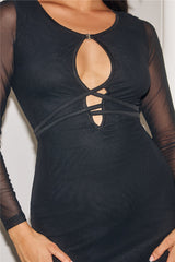 Solange Long Sleeve Maxi Dress Black