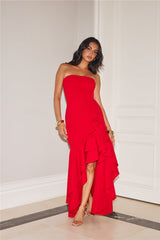 Extravagant Events Strapless Maxi Dress Red