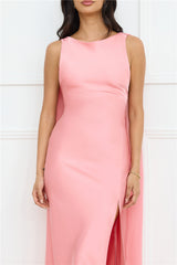 Love Decadence Satin Maxi Dress Pink