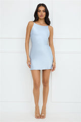 Roxana Satin Mini Dress Blue