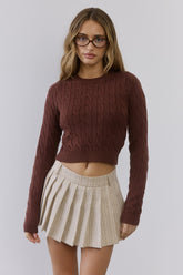 The Exclusive Cable Knit Sweater Brown