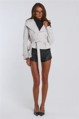 Trench Season Cropped Trench Coat Beige