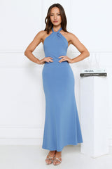 Sparkalina Halter Maxi Dress Blue