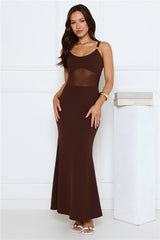 Pretty Whimsy Maxi Dress Chocolate