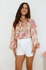 Romantic Whimsy Long Sleeve Shirt Print
