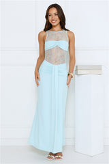 Stir Love Potion Lace Maxi Dress Blue