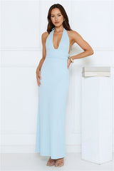 Palm Avenue Halter Maxi Dress Blue