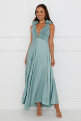 Something Special Satin Midi Dress Sage