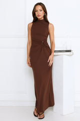 Radiant Petal Maxi Dress Brown