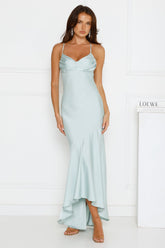Modern Luxe Satin Maxi Dress Sage