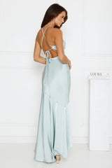 Modern Luxe Satin Maxi Dress Sage