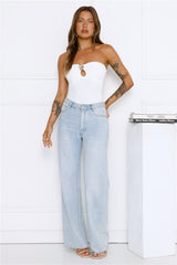Sea Soundtrack Strapless Bodysuit White