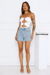 No Filter Strapless Bodysuit White