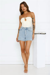 Sea Soundtrack Strapless Bodysuit Yellow