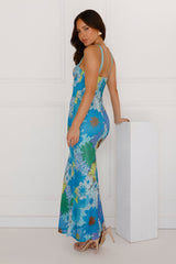 More To Make Mesh Maxi Dress Blue